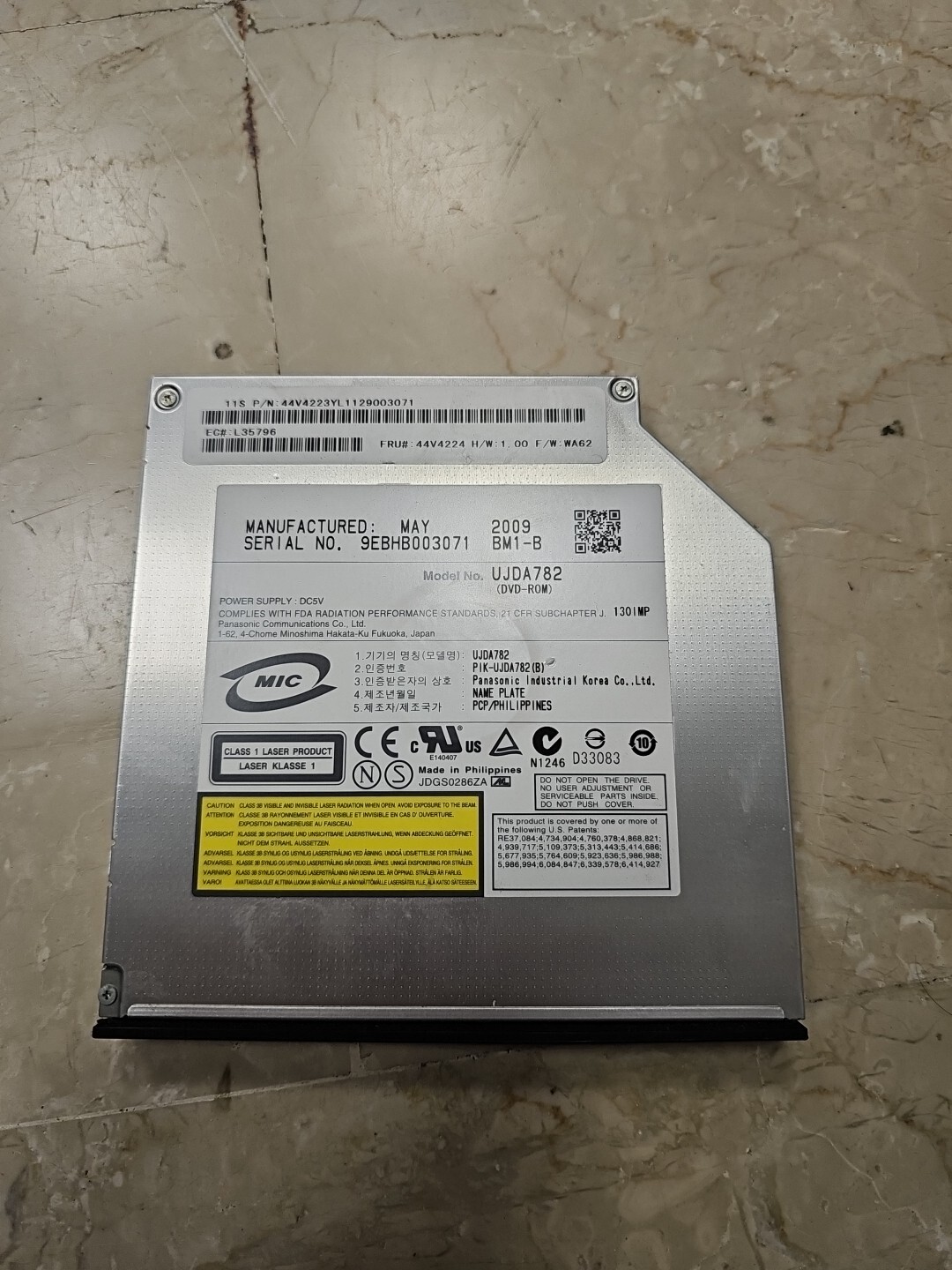 IBM FRU 44V4224 CD-RW DVD-ROM Disk Drive UJDA782 System x3650 M2