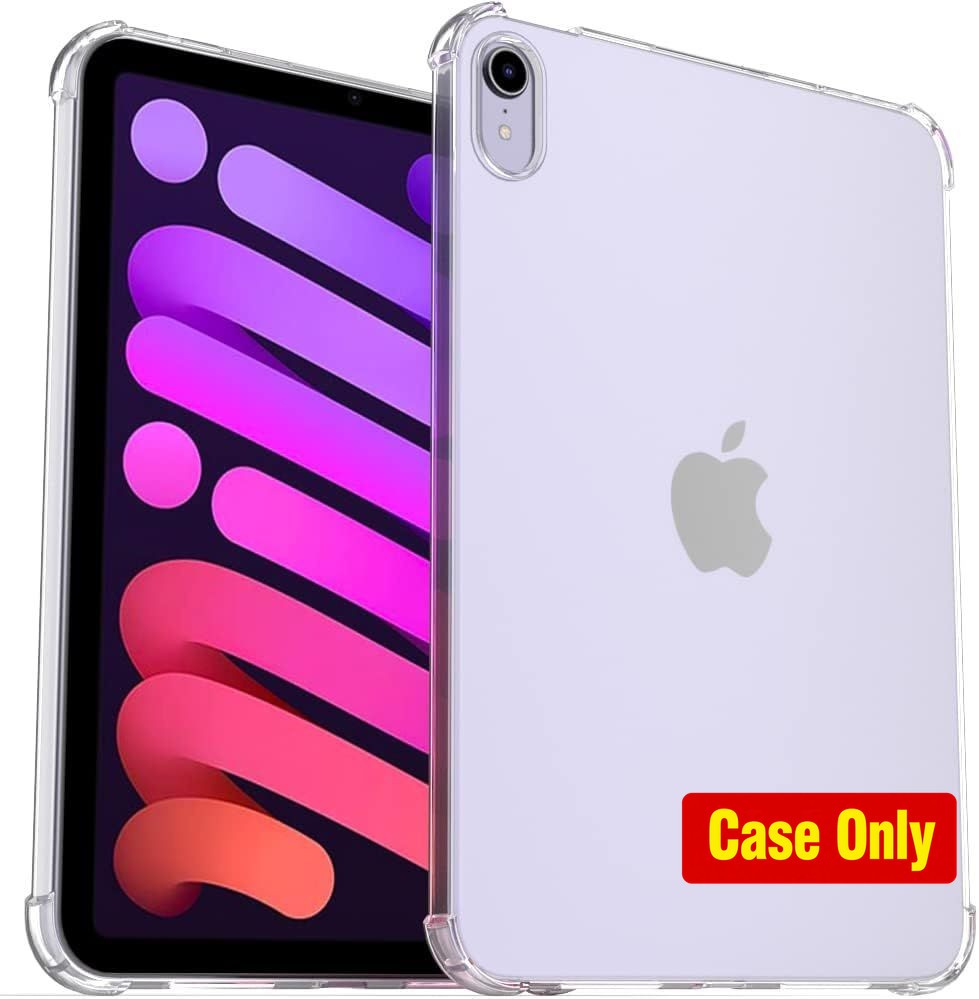 Case for iPad mini 6 2021, iPad mini 7 2024, Clear Soft Skin Silicone Cover