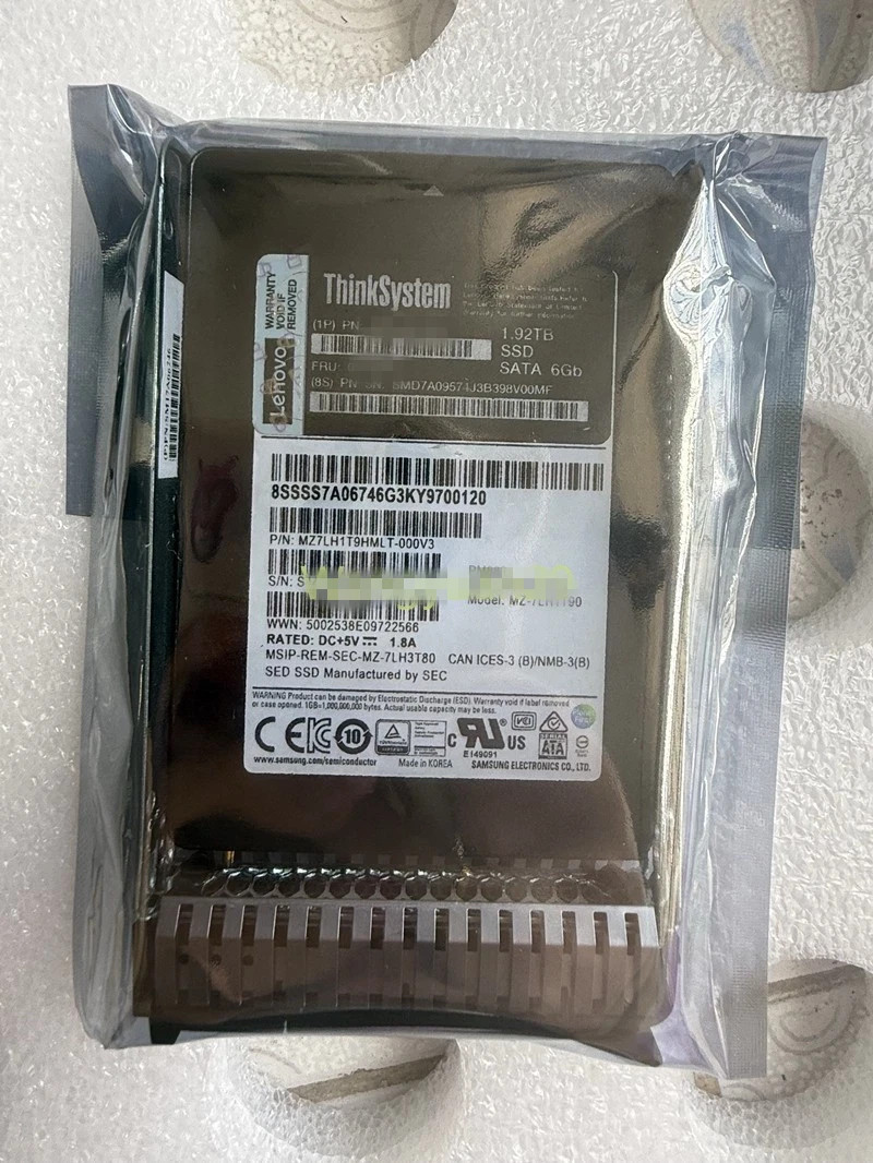 New Lenovo ThinkSystem 02JG546 4XB7A17090 2.5" 1.92TB SATA 6G SFF Server SSD