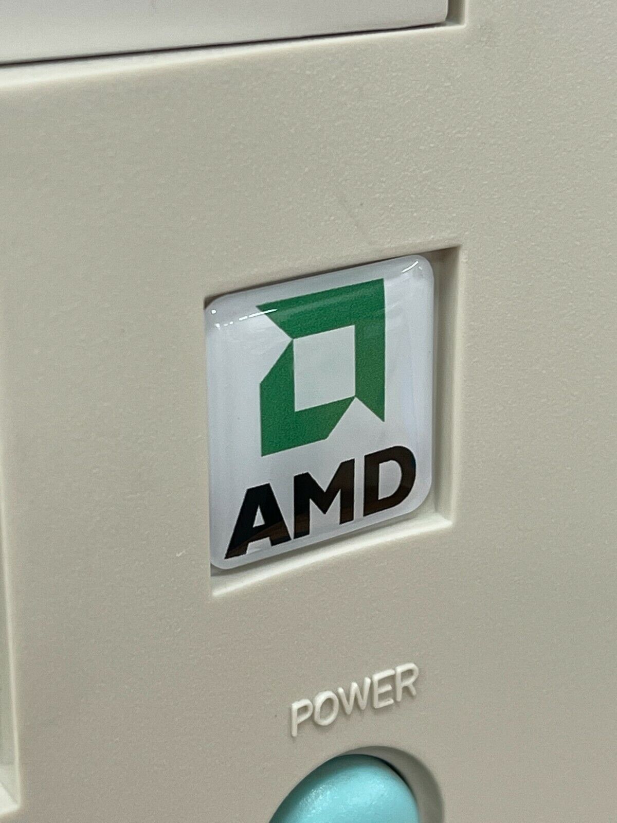 Custom AMD K6 2 3 III Athlon XP 1x1 DOMED Computer Case Badge Sticker Retro