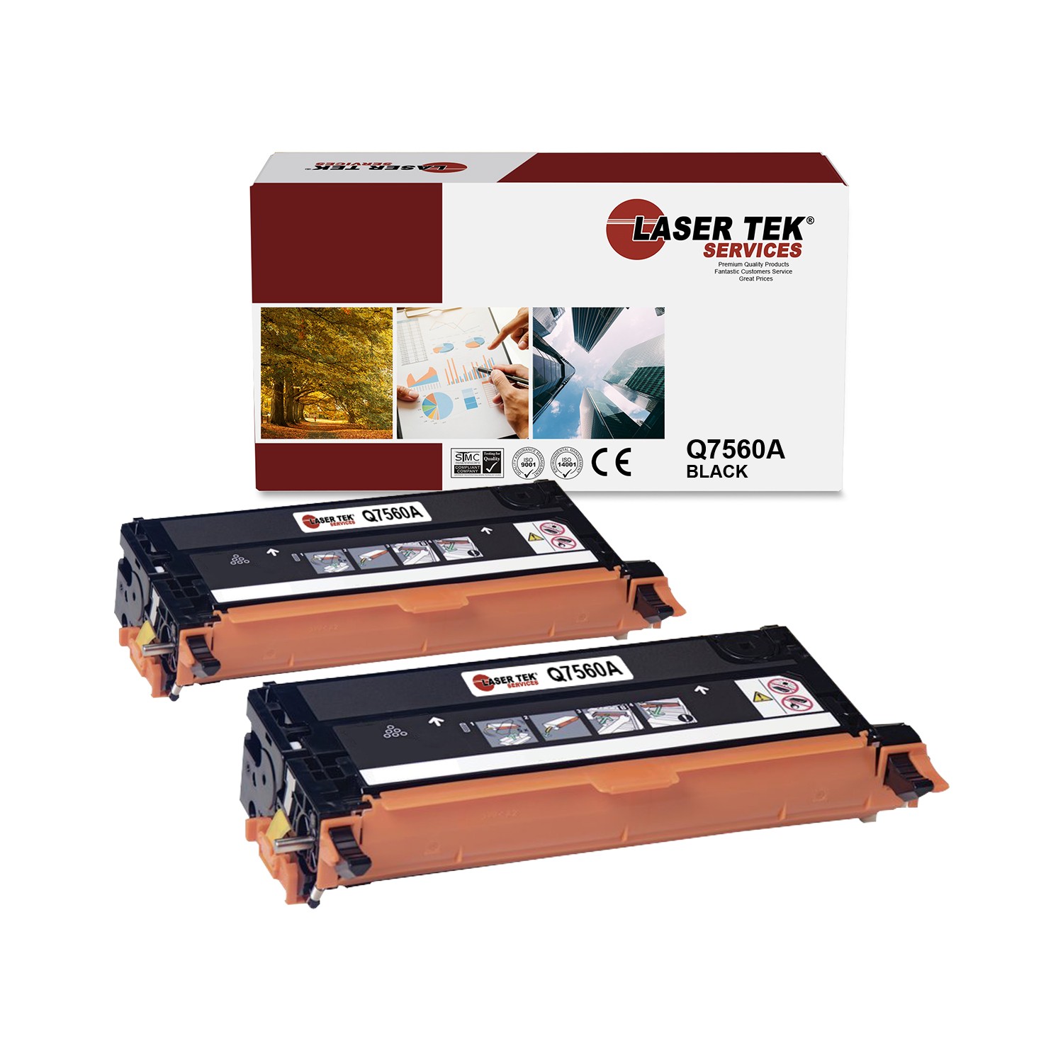 2Pk LTS 314A Q7560A Black Compatible for HP LaserJet 3000 3000dn 3000n Toner