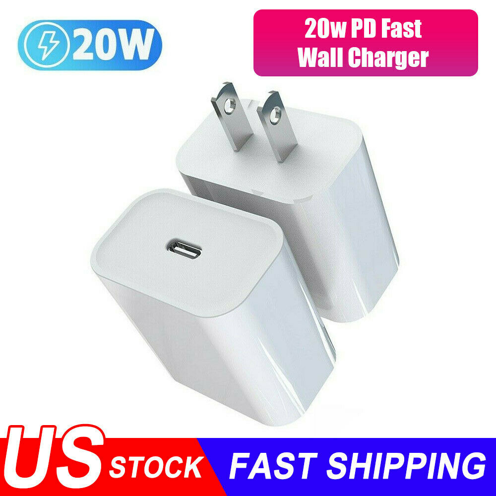 2PACK 20W Charger PD Fast USB C Power Adapter For iPhone 13 12 11 Pro Max XR XS
