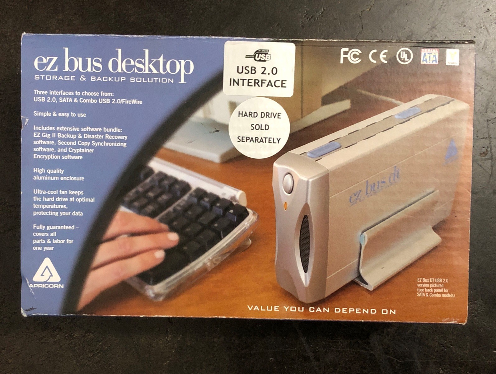 Vintage Apricorn ez bus desktop, ZIP External Disk Drive Interface