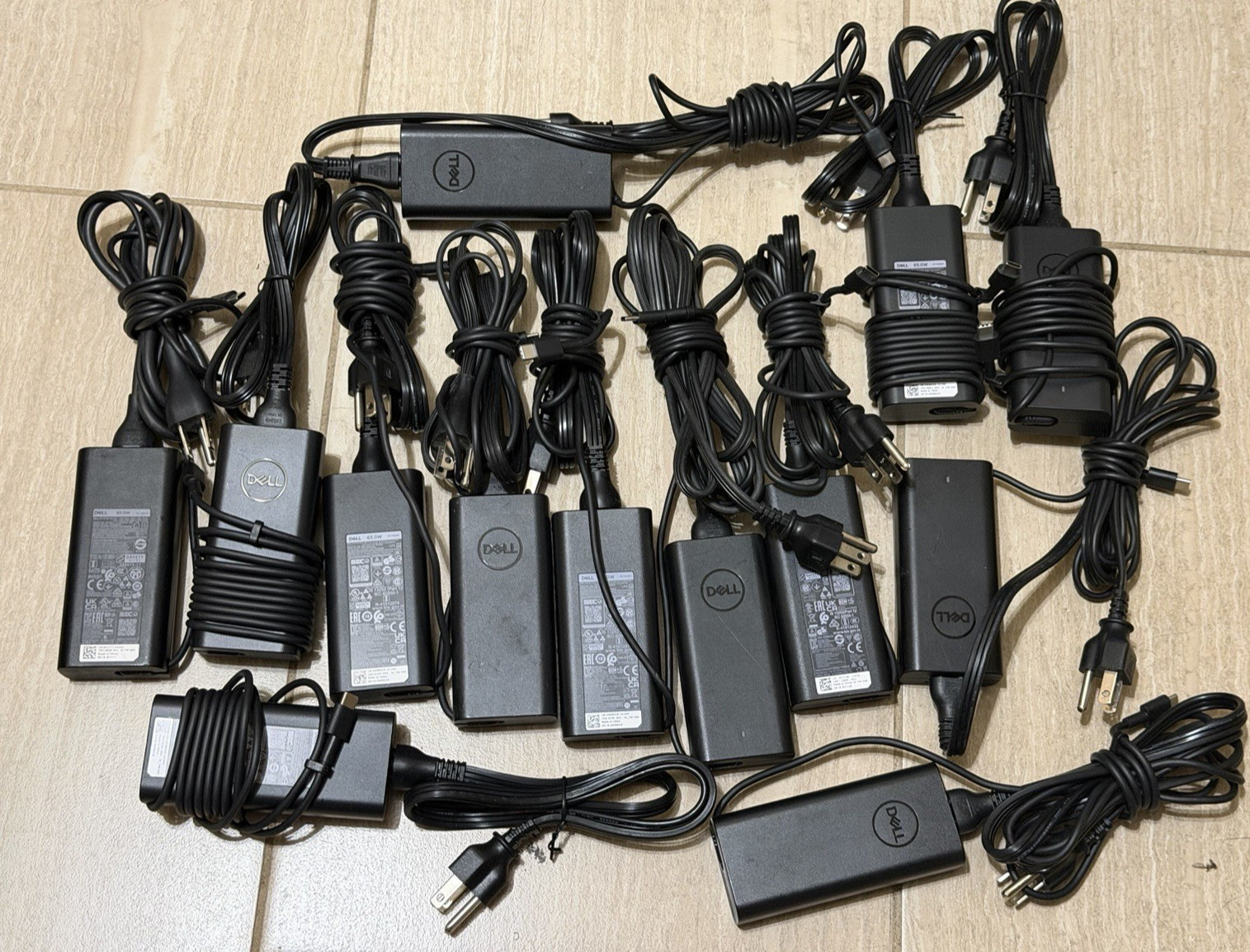 LOT X 13 Original 65W Type-C  Adapter Charger Dell HA65NM190 DA65NM190 LA65NM190