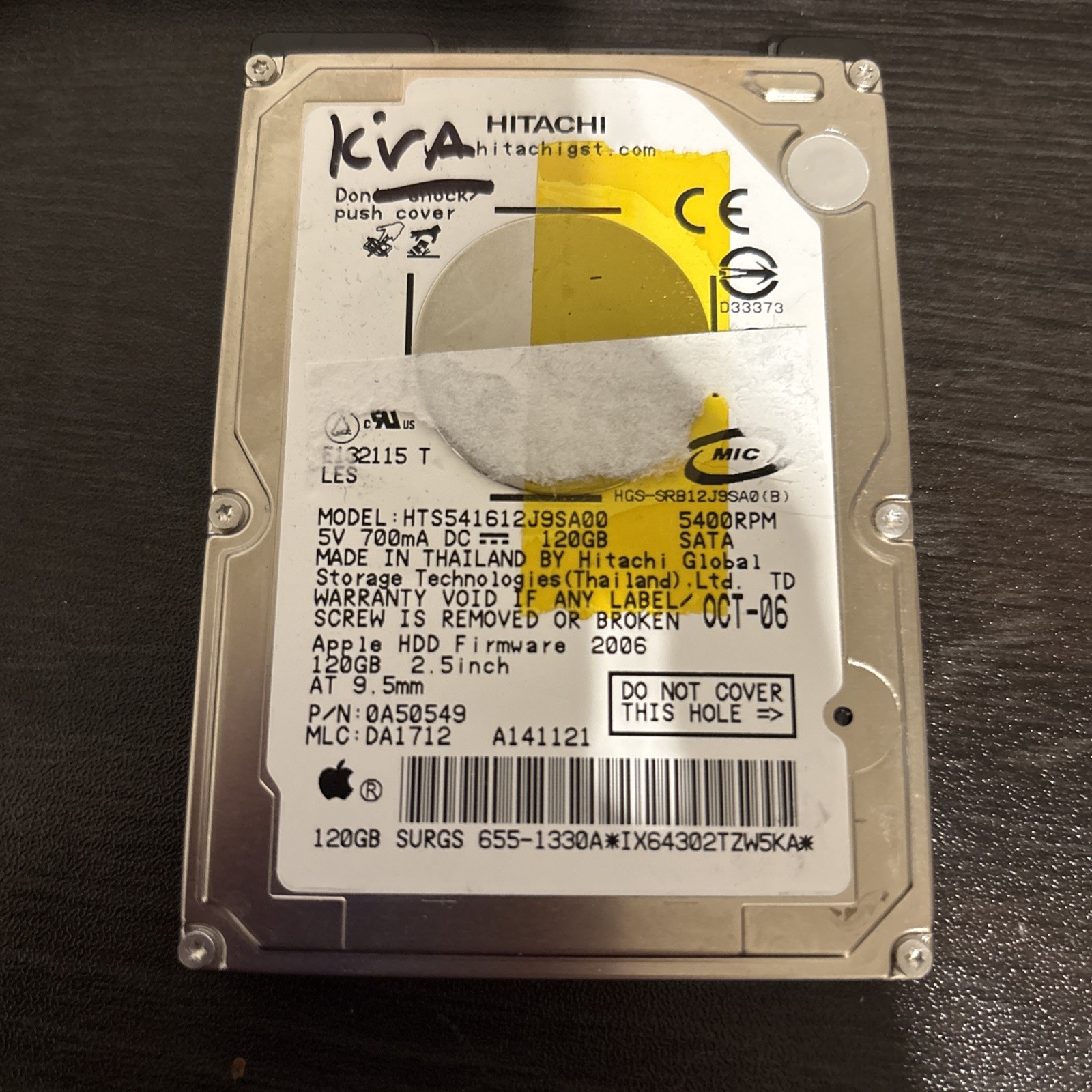 *Hitachi 120G 5400RPM HTS541612J9SA00 Internal 2.5 Inch SATA Notebook Hard Drive