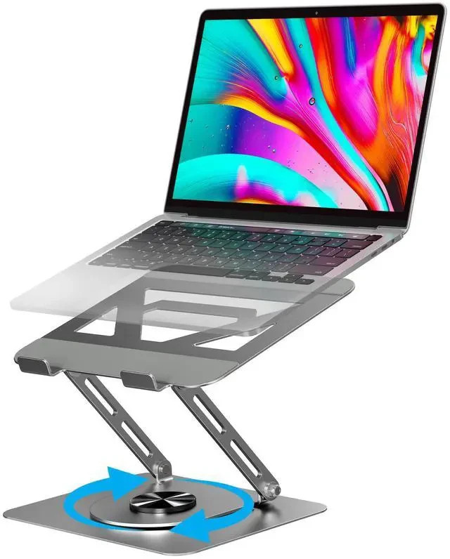 Laptop Stand for Desk Adjustable Computer Stand with 360 Rotating Base Ergonomic
