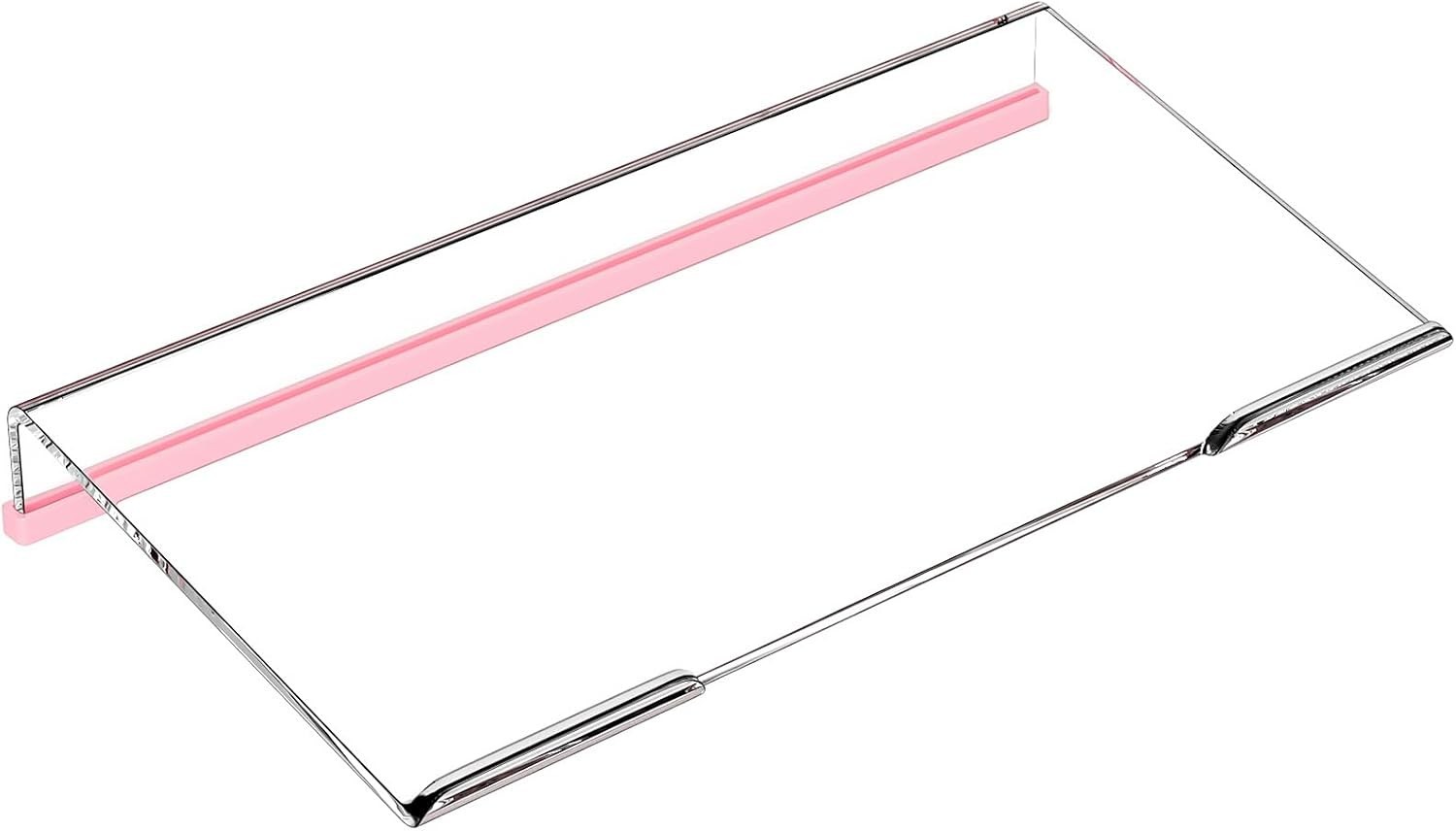 Richboom Computer Keyboard Stand for Desktop, Clear w/ Black Silicone Strip