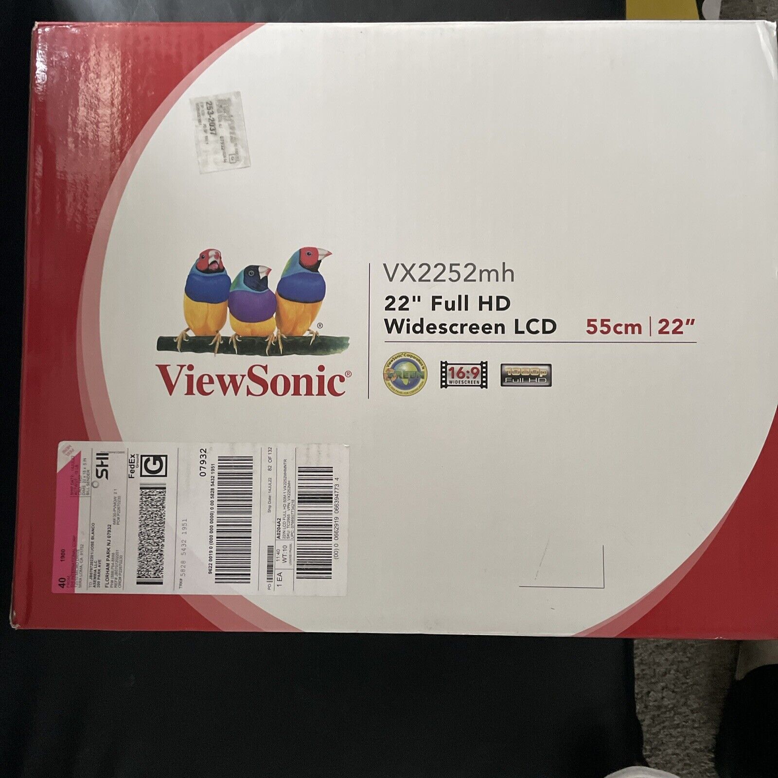 ViewSonic VX2252MH 22 in 1080p Gaming Monitor New In Box 👌👌👌