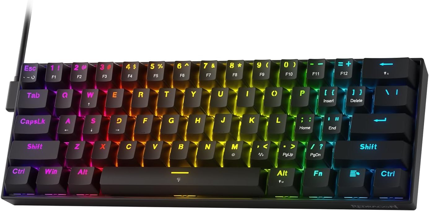 Redragon K617 HE Rapid Trigger Gaming 60% 61 Keys Wired Mechanical Keyboard
