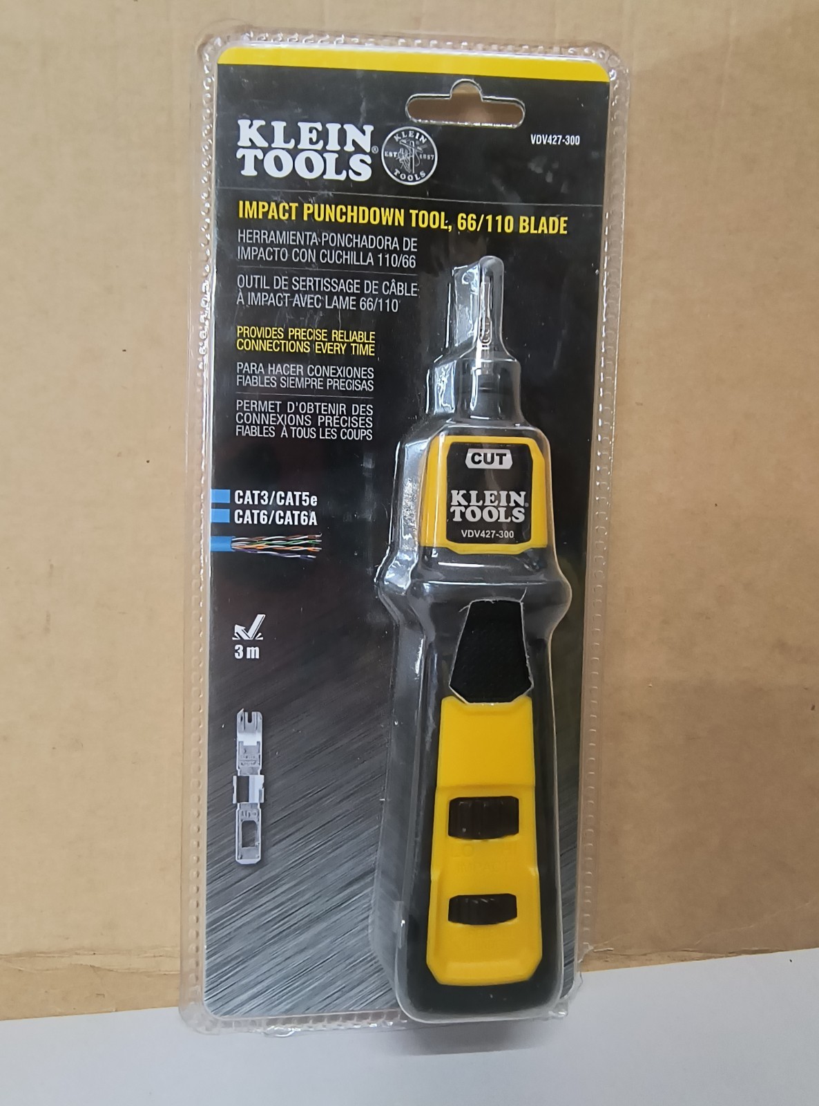 Klein Tools VDV427-300 Impact Punchdown Tool 66/110 Blade, Pick & Spudger NEW