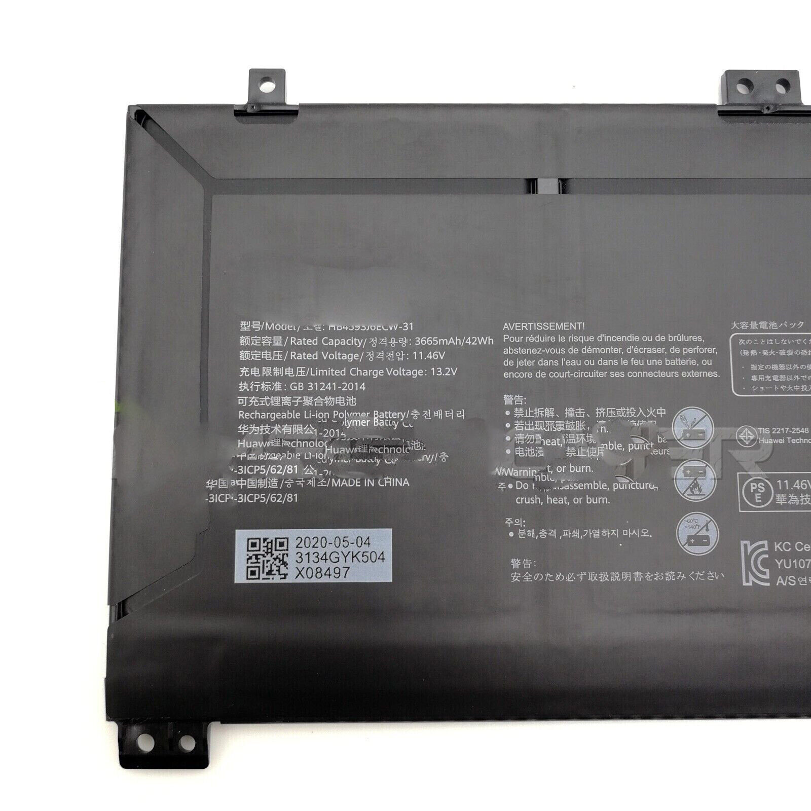New Genuine HB4593J6ECW-31 Battery for Huawei MateBook 13 2020 WRT-W29 WRT-W19