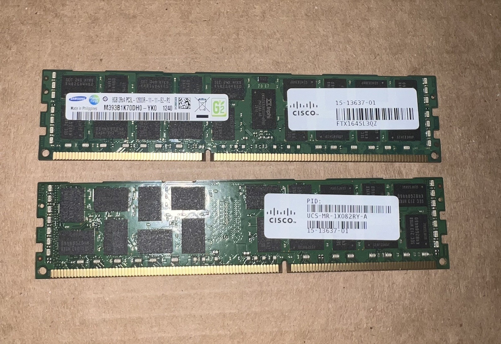 Cisco UCS-MR-1X082RY-A 8GB DDR3-1600-MHz RDIMM/PC3-12800/dual rank/1.35v