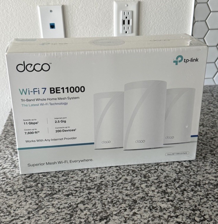 TP-Link Deco BE11000 Wi-Fi 7 Tri-Band Mesh Router System 3-Pack, 11Gbps