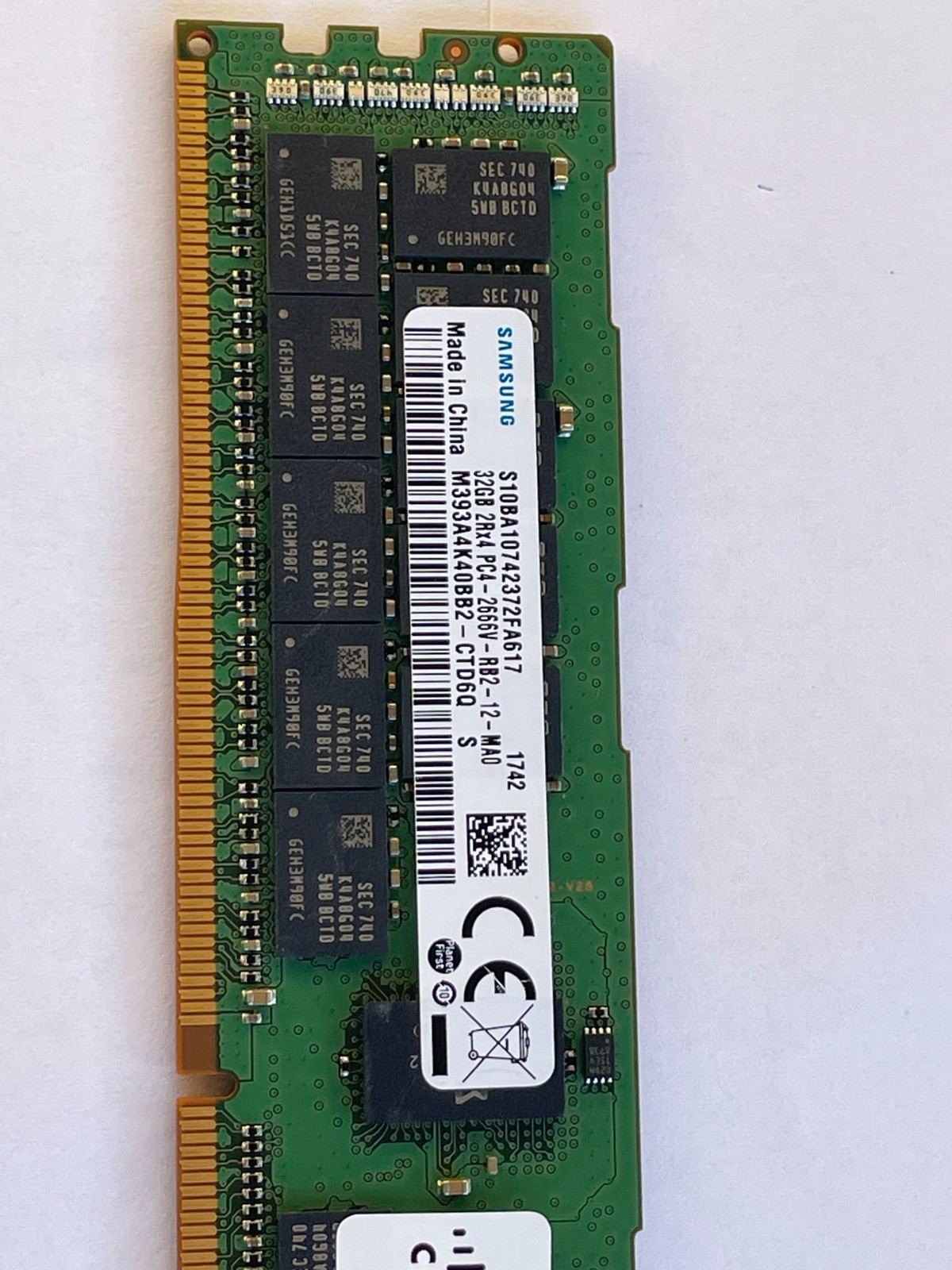 Samsung 32GB 2Rx4 PC4-2666V M393A4K4BB2-CTD6Q DDR4 SDRAM Server Memory (CISCO)
