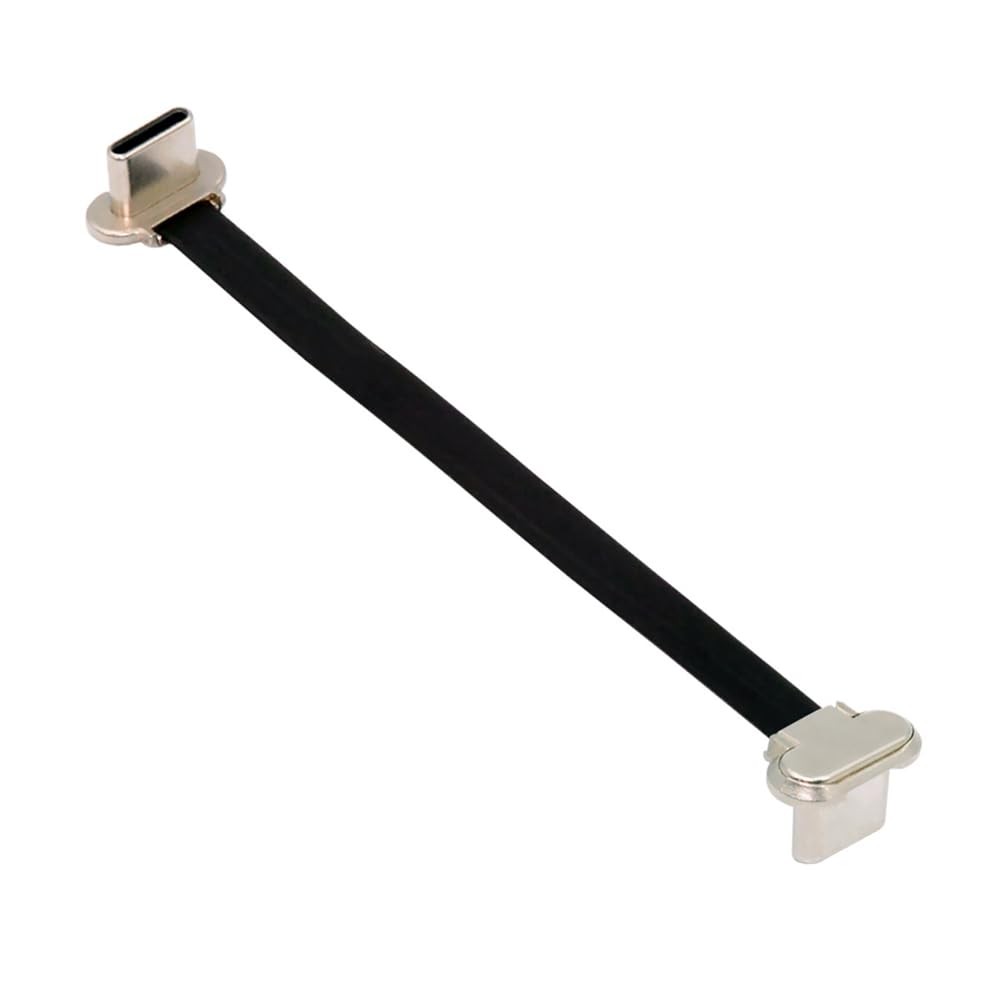 NFHK Angled USB-C Type C to Ultra Slim Flat Power USB2.0 Data 70mm