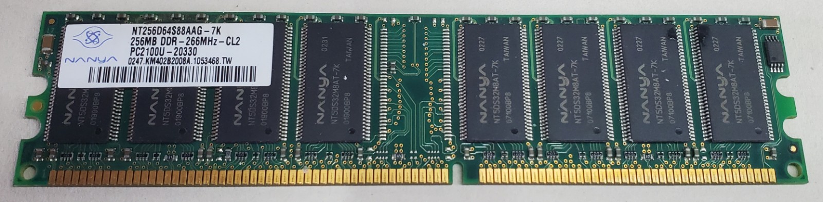 Nanya NT256D64S88AG-7K 256MB DDR-266MHz-CL2 PC2100U-20330