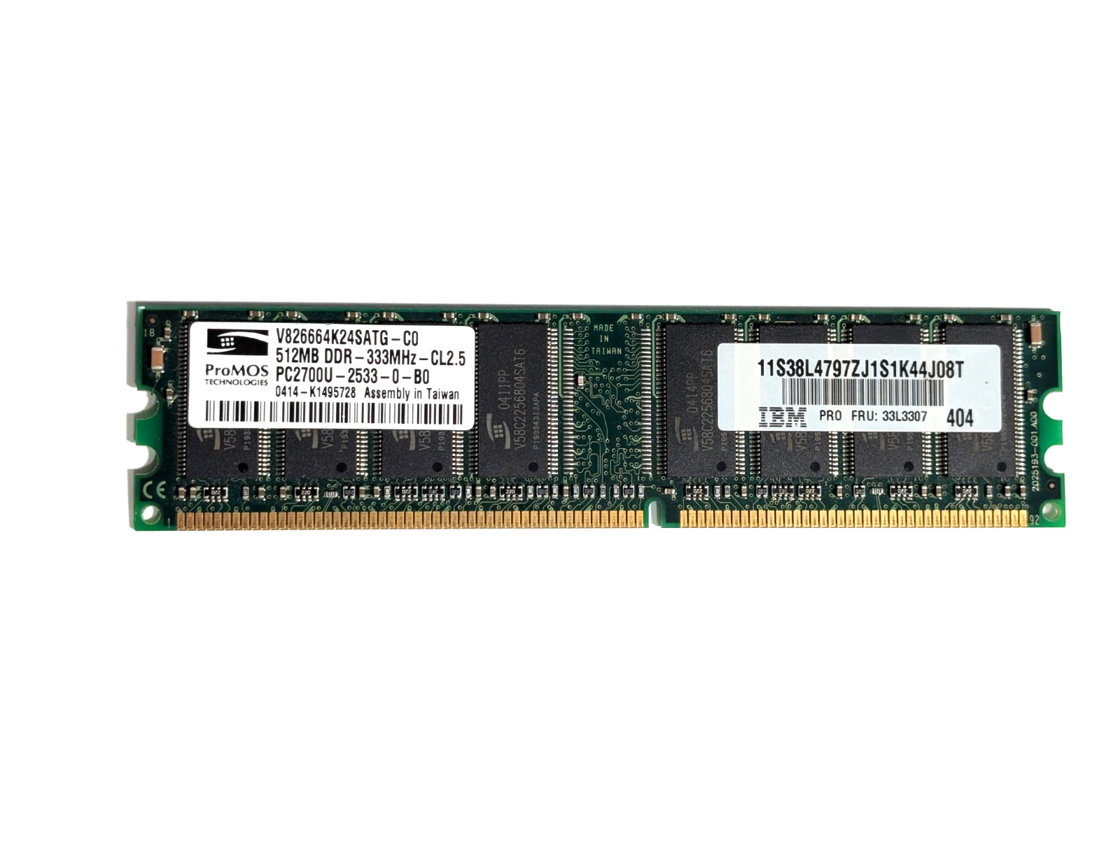 IBM ProMOS 512MB DDR PC-2700 333MHz Desktop DIMM RAM Memory
