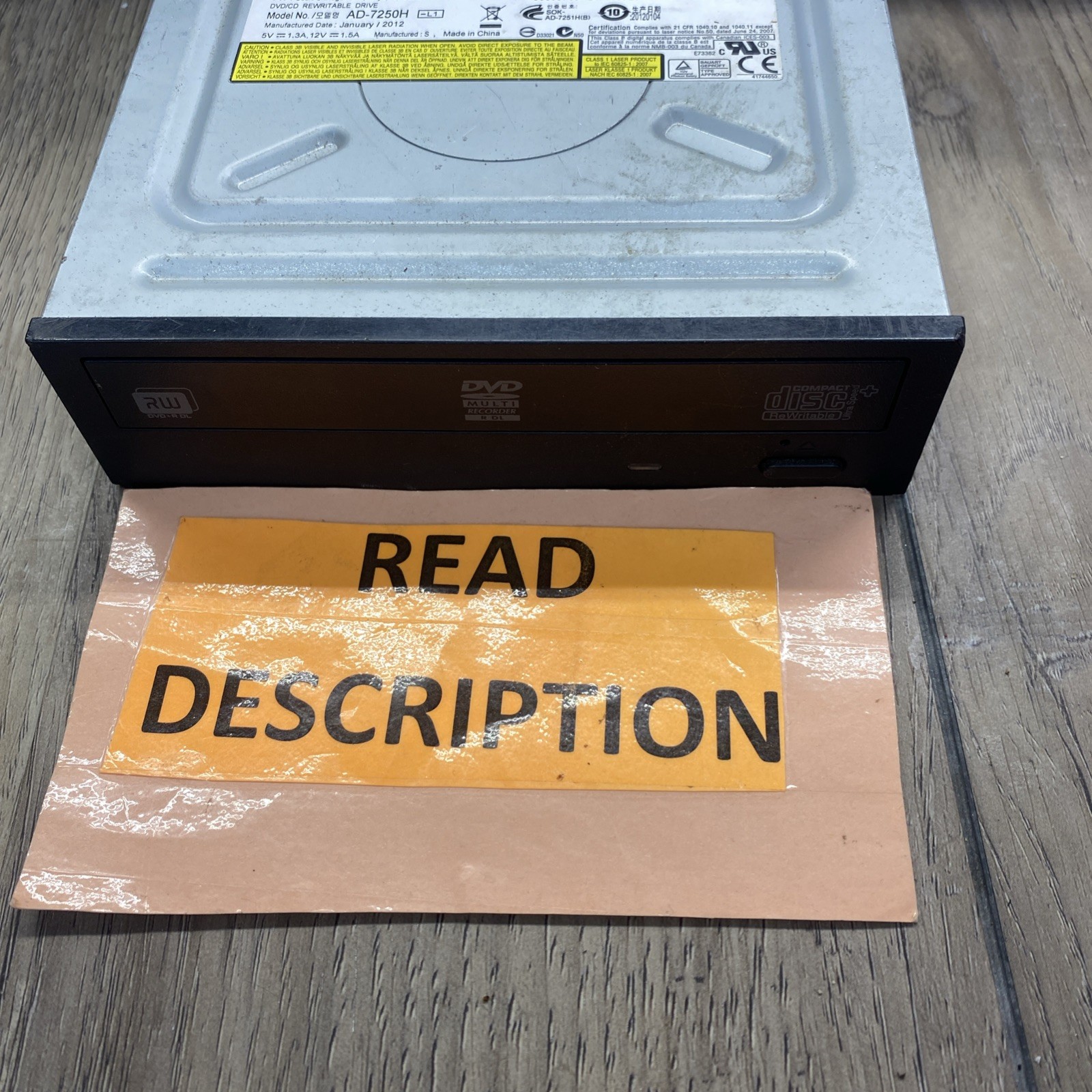 Sony Optiarc AD-7250H Internal SATA DVD-RW CD-RW Burner Drive 0025011199