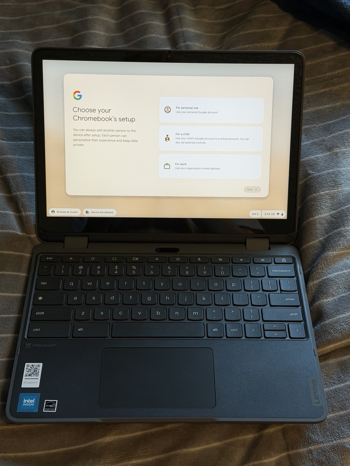 Cellular Lenovo 500e Yoga Chromebook Gen 4 Touchscreen Intel 4GB RAM 32GB