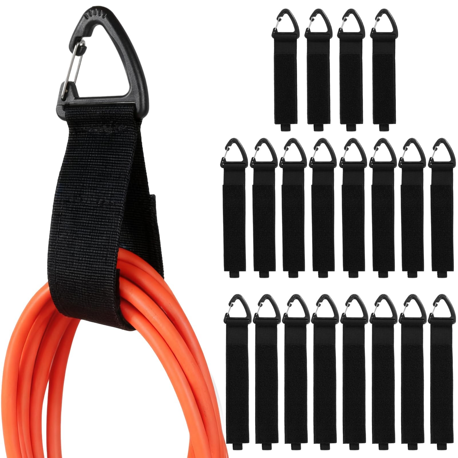 20-Pack Heavy Duty Storage Straps (4S/8M/8L), Extension Cord Organizer & Cabl...