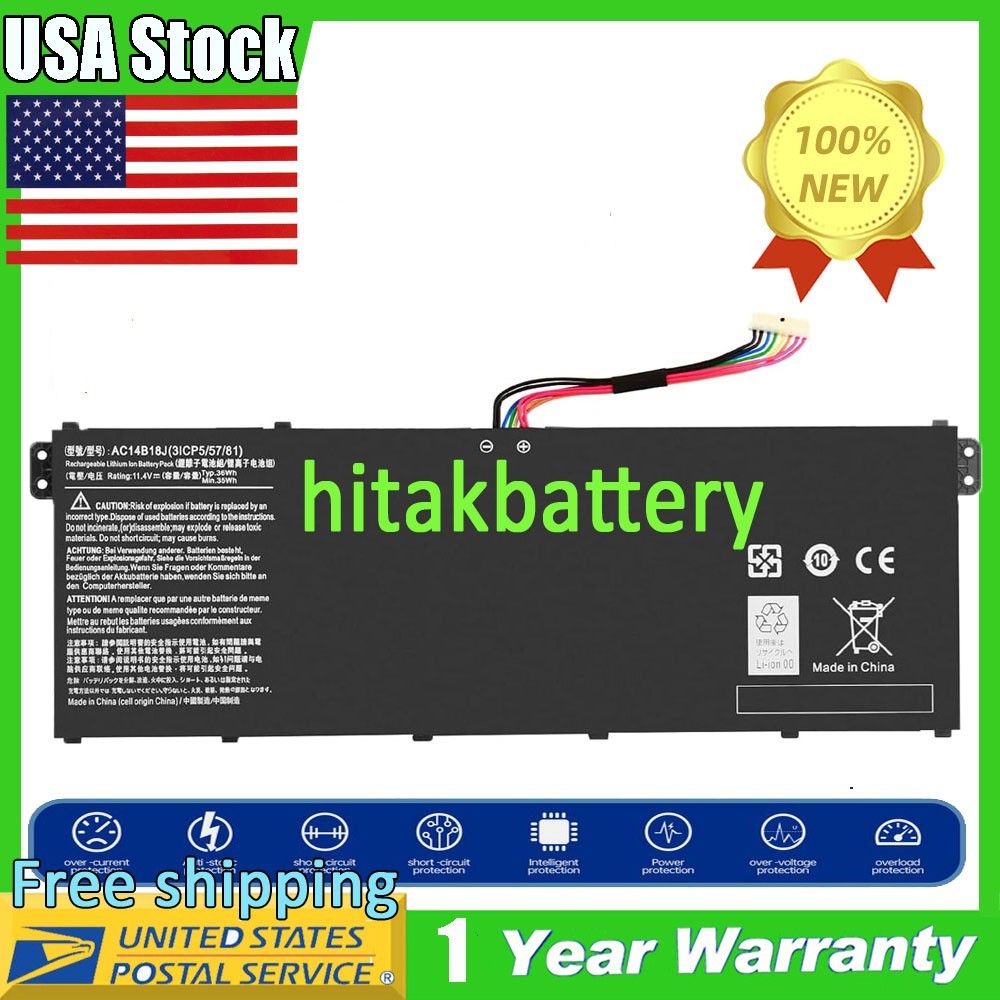AC14B13J AC14B18J Battery FOR Aspire E3-111 112 Gateway NE512 Spin 5 Swift 3