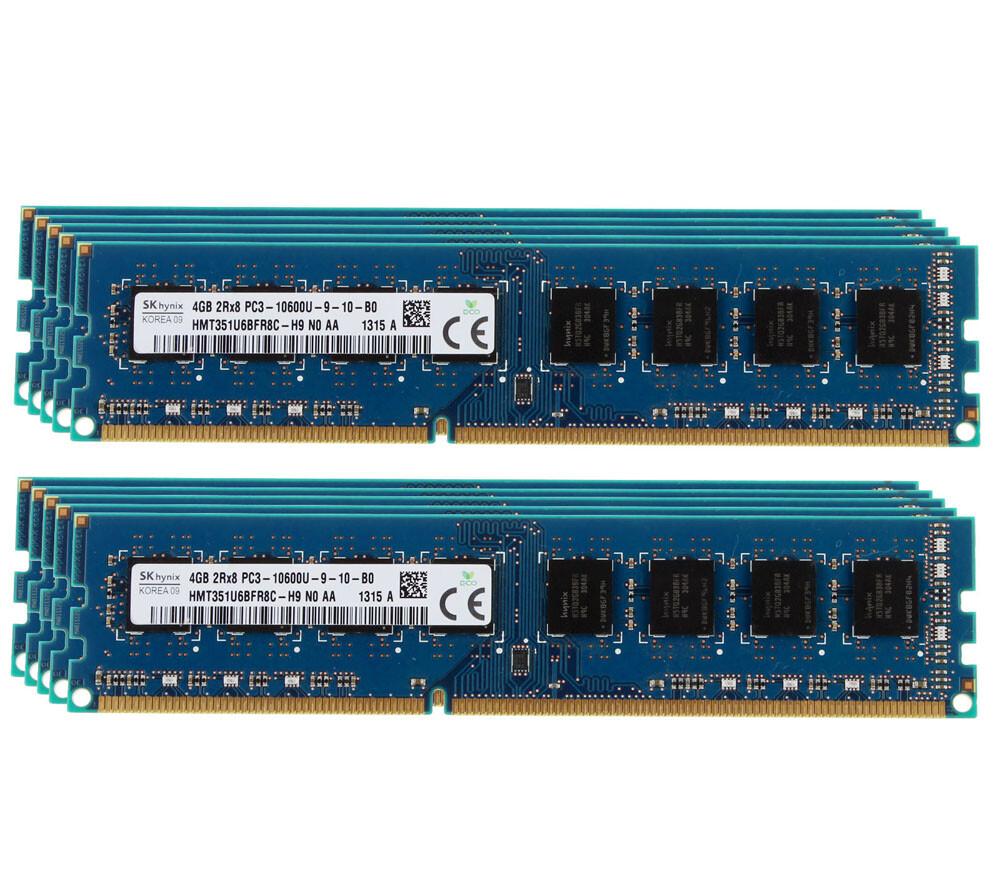 10PCS Fr SK Hynix 4GB 2Rx8 PC3-10600 DDR3 1333MHz 240PIN DIMM Desktop Memory RAM