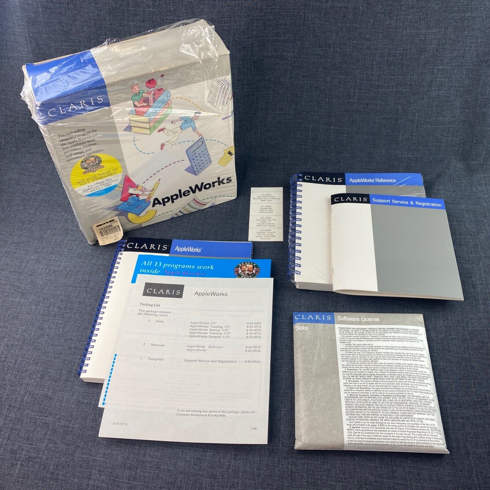 Apple II Claris Appleworks 1988 V. 2.1 Software ProDOS Complete NOS New Open Box
