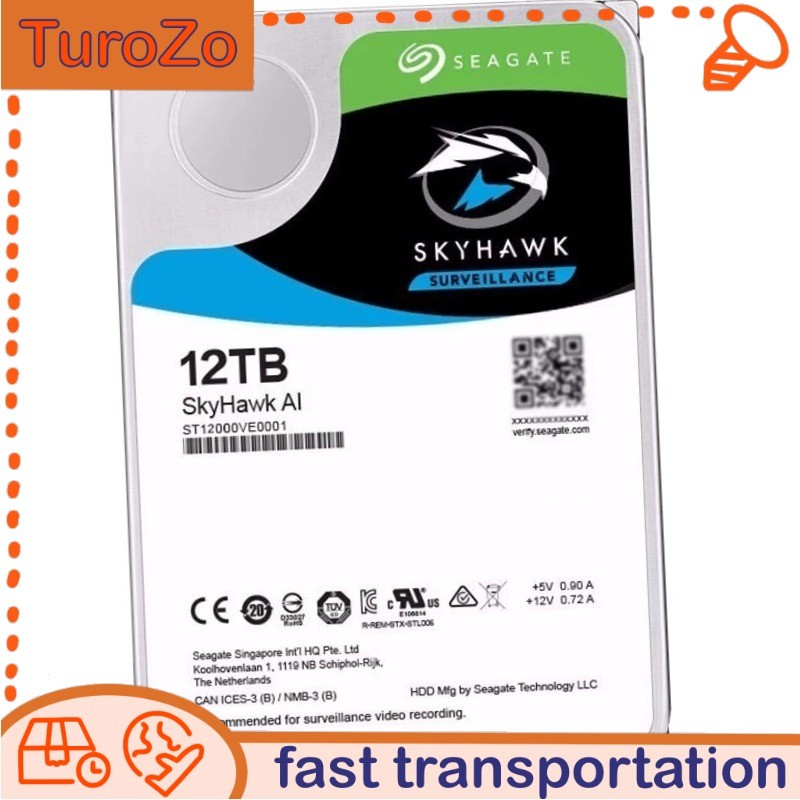 NewSeagate SkyHawk AI ST12000VE001 12TB 3.5" 7200 RPM SATA 256BM 6Gb Hard Drive