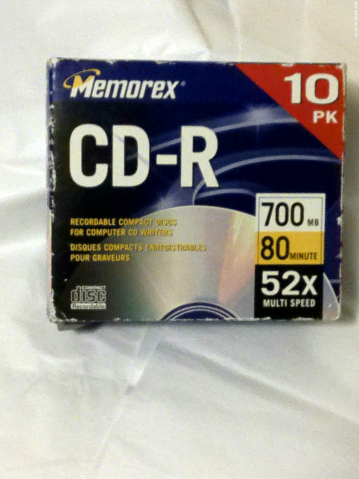 Memorex CD-R  700MB 80 Minute 52X Multi-Speed  10-Pack Compact Discs  Sealed