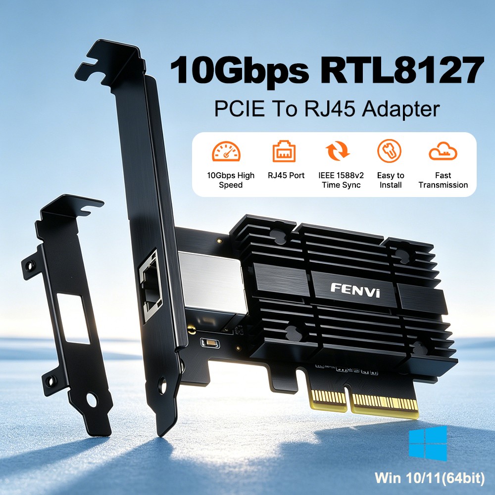 FENVI 10Gbps PCIe Network Card Realtek RTL8127 RJ45 LAN Adapter for Windows10/11