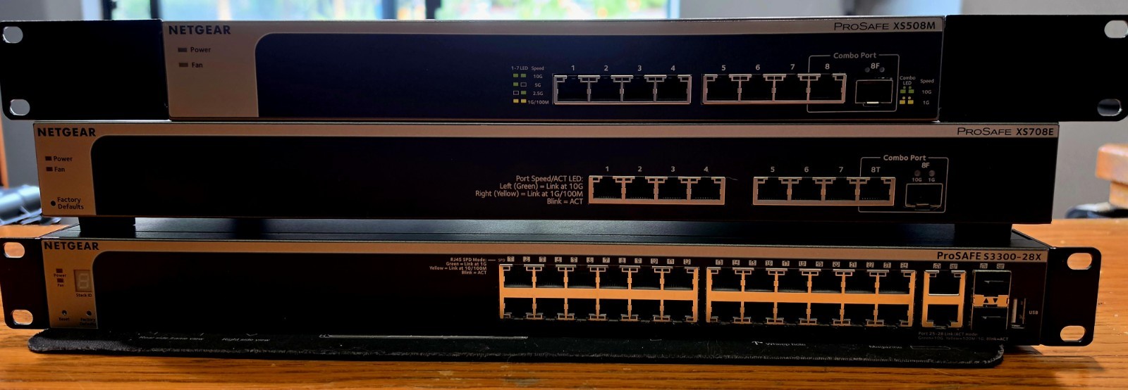 Netgear  XS508M, XS708E, & S3300-28X (10 Gigabit and Multi-Gig Prosafe switches)