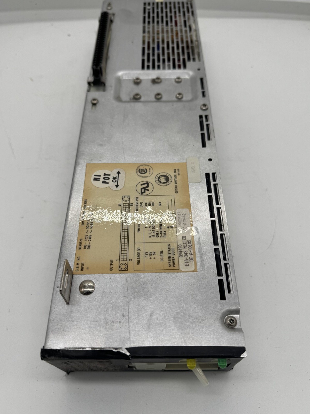 Pwr supply, 94w, ibm fru no.90x9366, 90x9517, gbm 90x9526