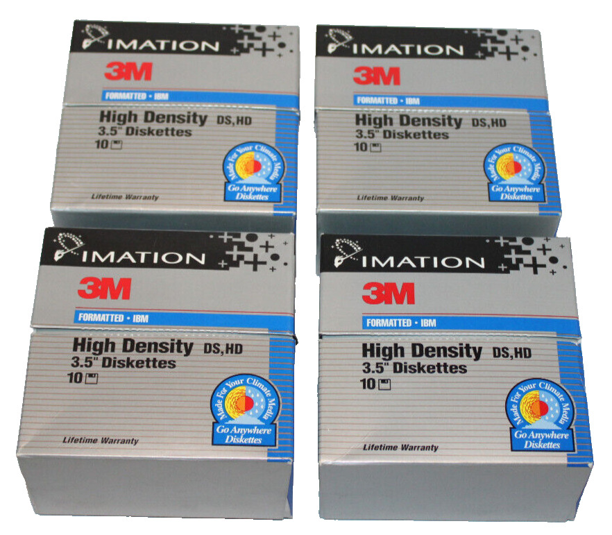 4 Imation 3M 10-packs (51 disks) High Density 3.5\