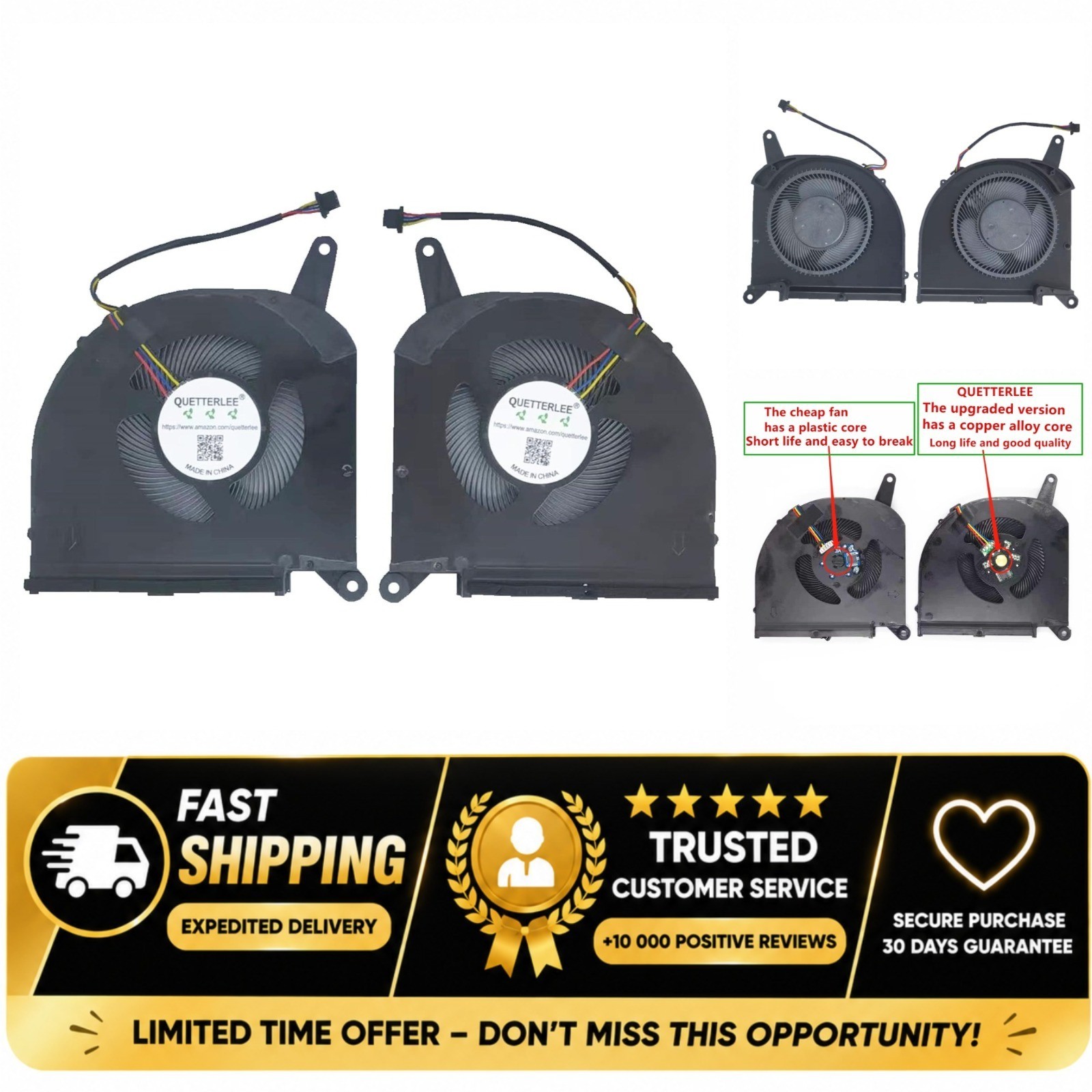 CPU + GPU Cooling Fan for Gigabyte Aorus 15P 17G AERO 15 17 RP77 12V 3-Pin