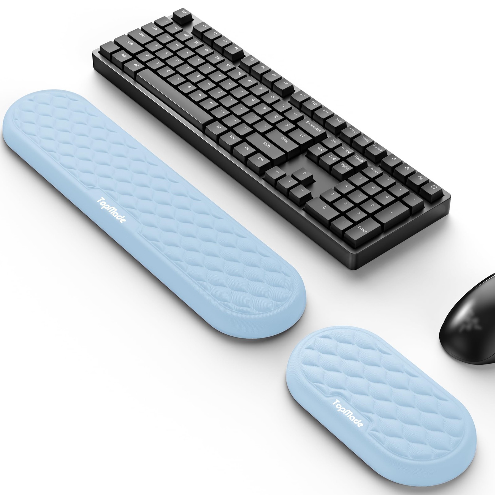 Upgraded Wider Wrist Rest Set, Soft Memory Foam Keyboard Hand Rest Pad, Compu...