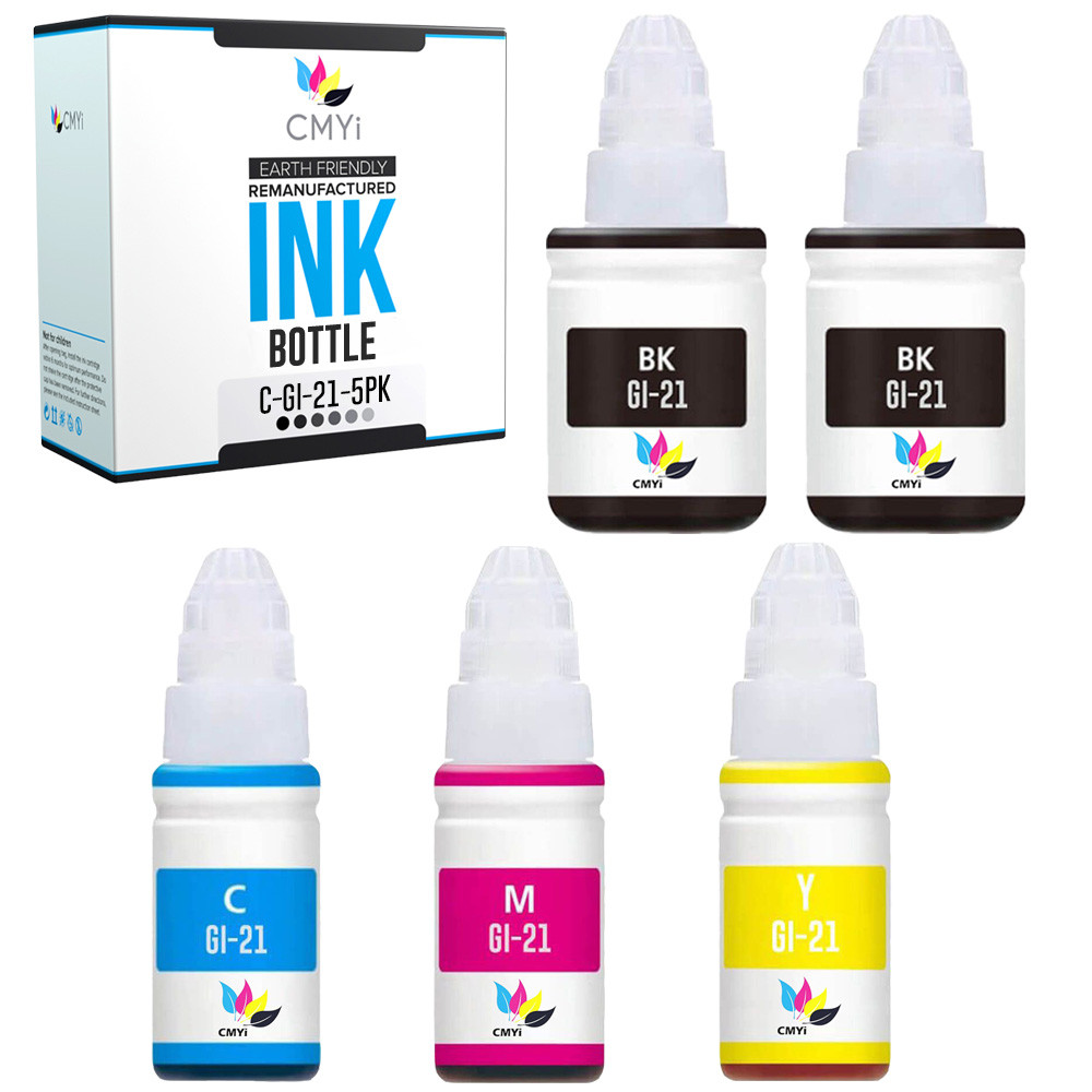 5PK Compatible Canon GI-21 Printer Ink Bottles for Canon PIXMA G1220 G2260 G3260