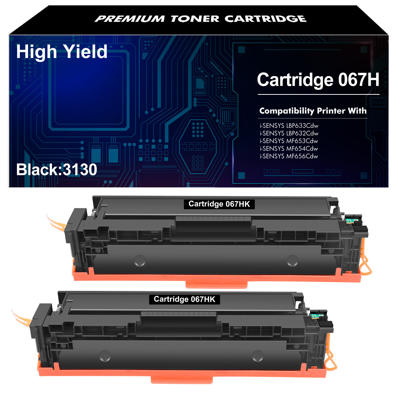 CRG-067H Black Toner For Canon 067 H MF654Cdw MF656Cdw LBP633Cdw LBP632Cdw lot
