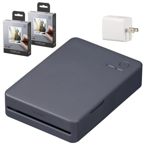 Canon Selfie QX20 Smartphone Printer (Gray GY 6752C001) XS-20L Ink Set (40