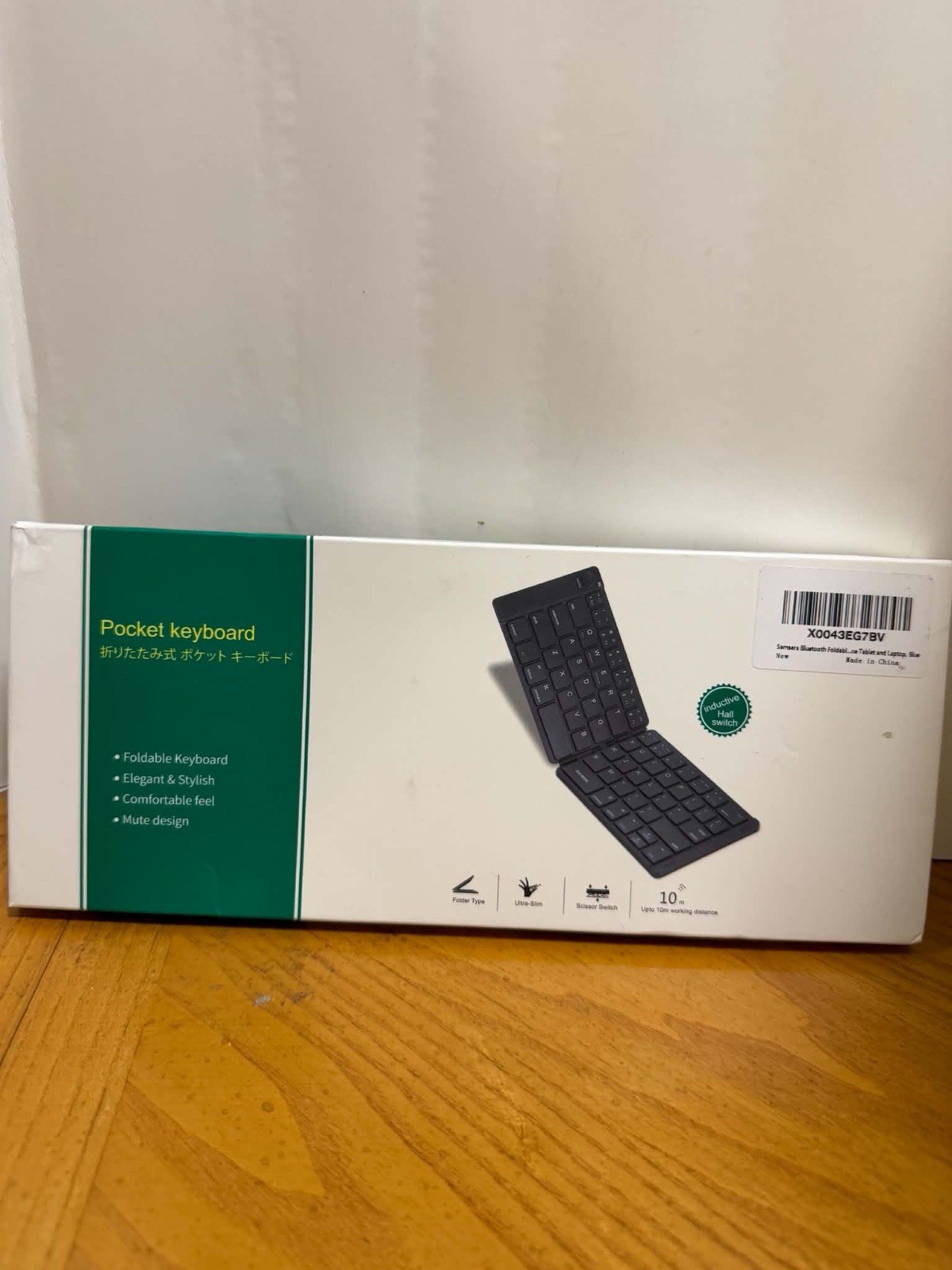 Samsers Full-Size Foldable Bluetooth Keyboard, Wireless Folding for Travel, Blue