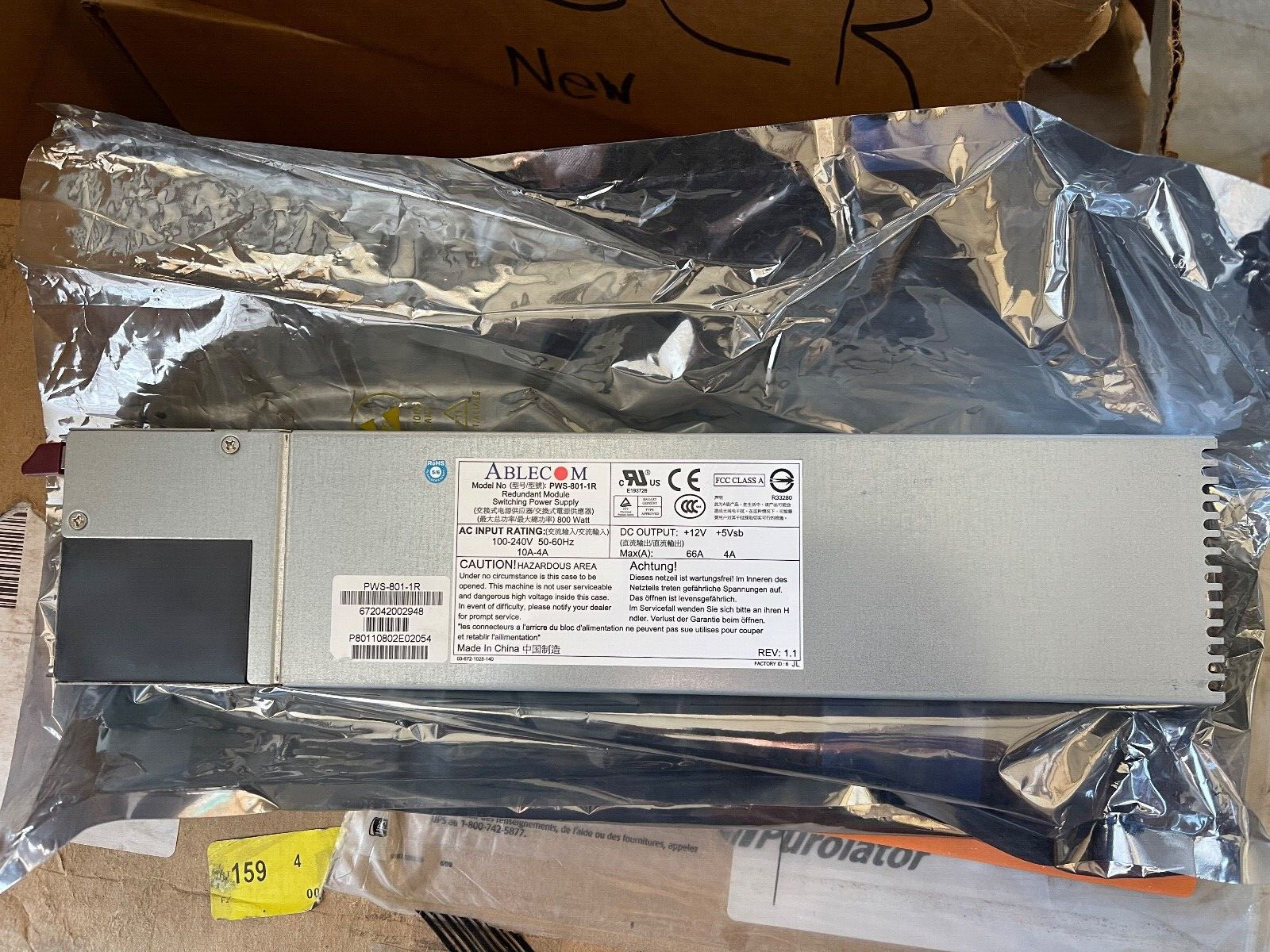 New Genuine OEM ABLECOM 800W Redundant PSU PWS-801-1R GF3CR