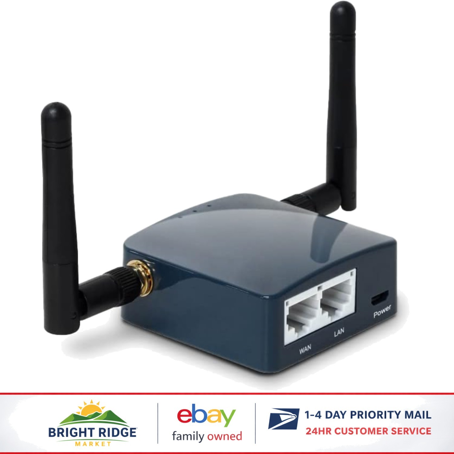 Portable Mini Wireless Travel Router with 2 Ethernet Ports & USB Connectivity