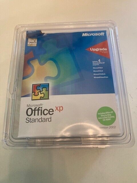 Vintage Microsoft Office XP Windows Big Box Standard Version 2002