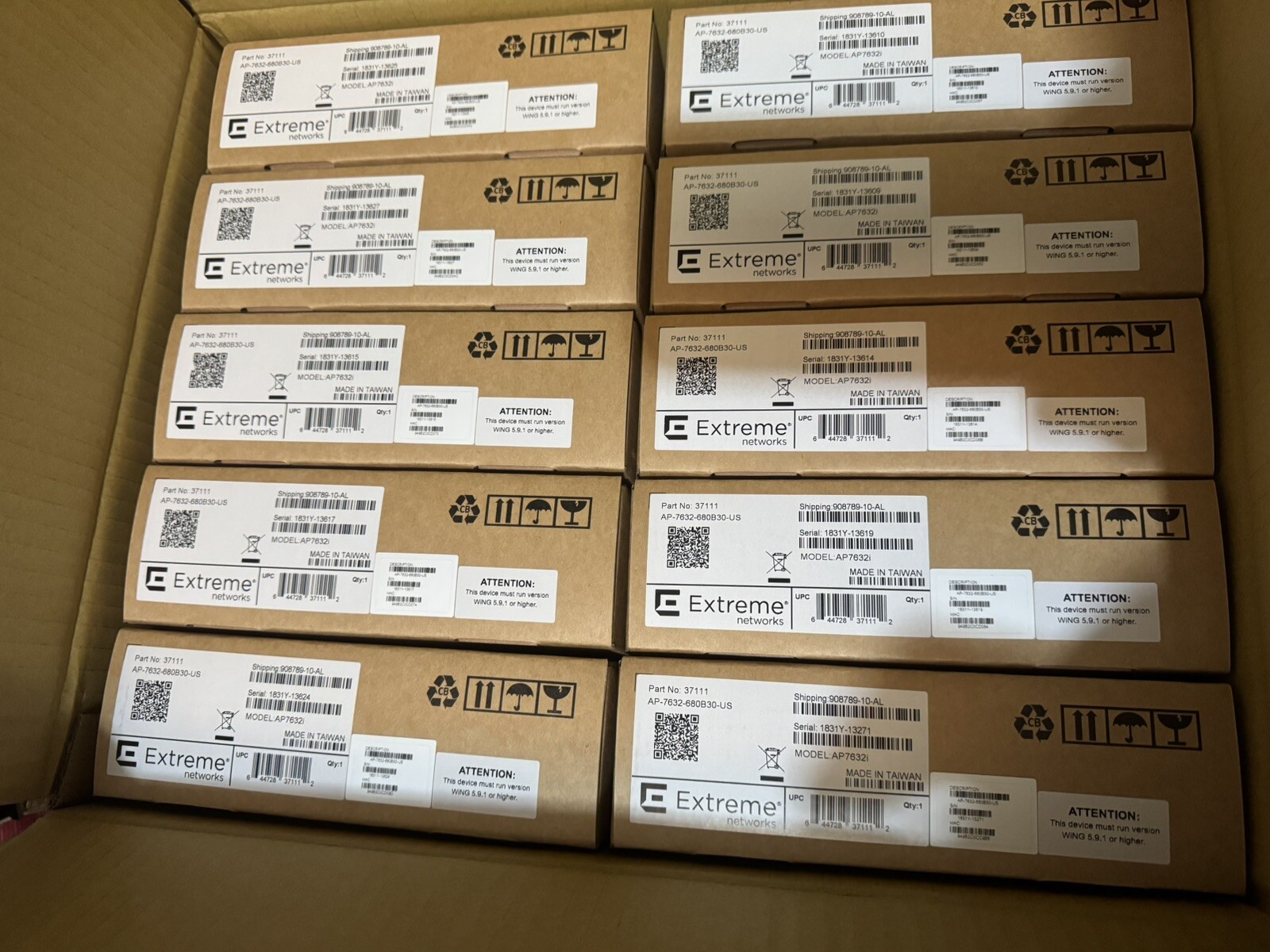 Extreme Networks  AP-7632-680B30-US Indoor Access Point  AP 7632i Lot Of 10 NEW