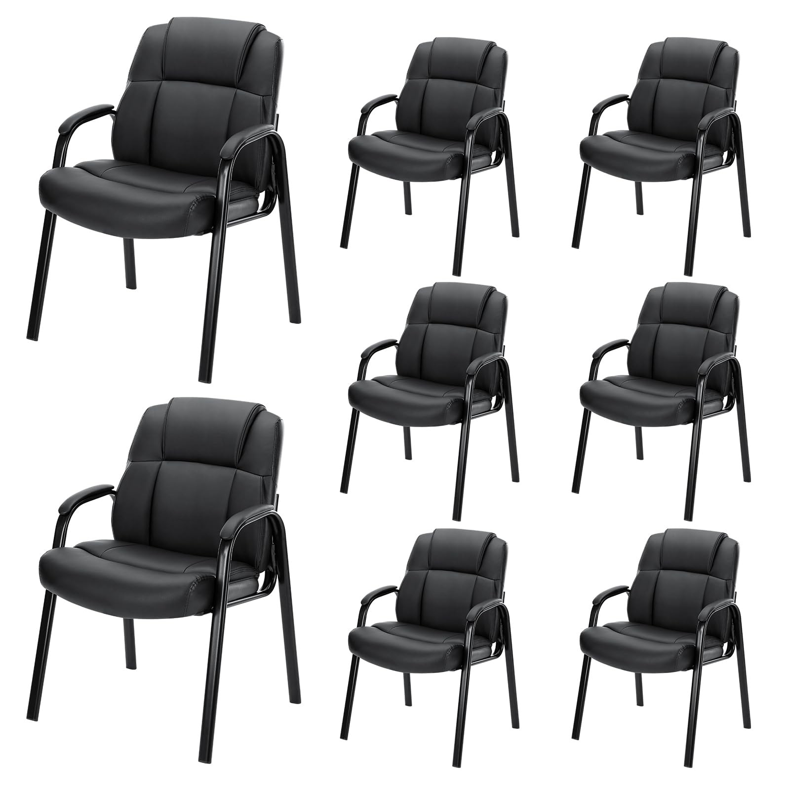 Office Guest Chairs Set of 8 Stationary Side Waiting Room OLIXIS ergonomic