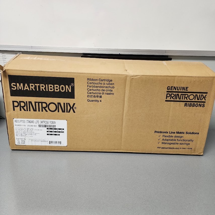 Printronix 255049-402 SmartRibbon P8000/P7000 Ribbon Qty 4 NEW Box Damaged