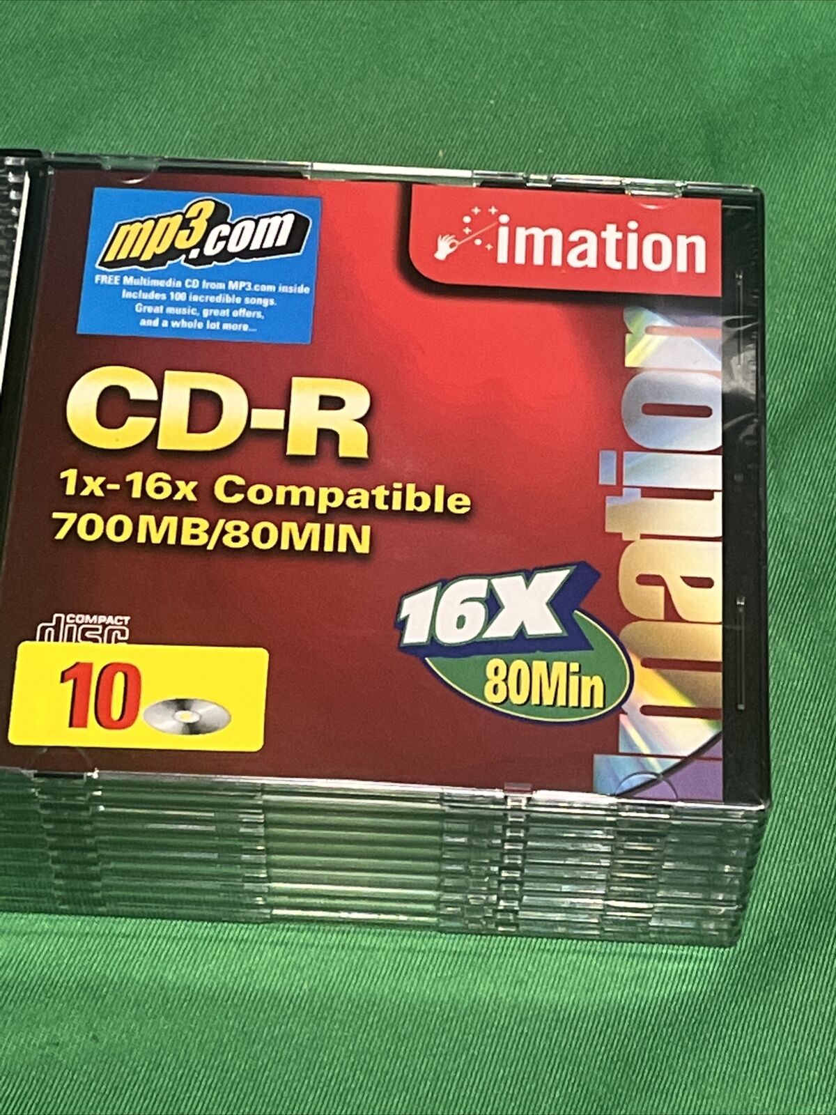 CD-R 10-PACK Imation 80 minutes 700 MB in Jewel Cases 1x-16 Compatible