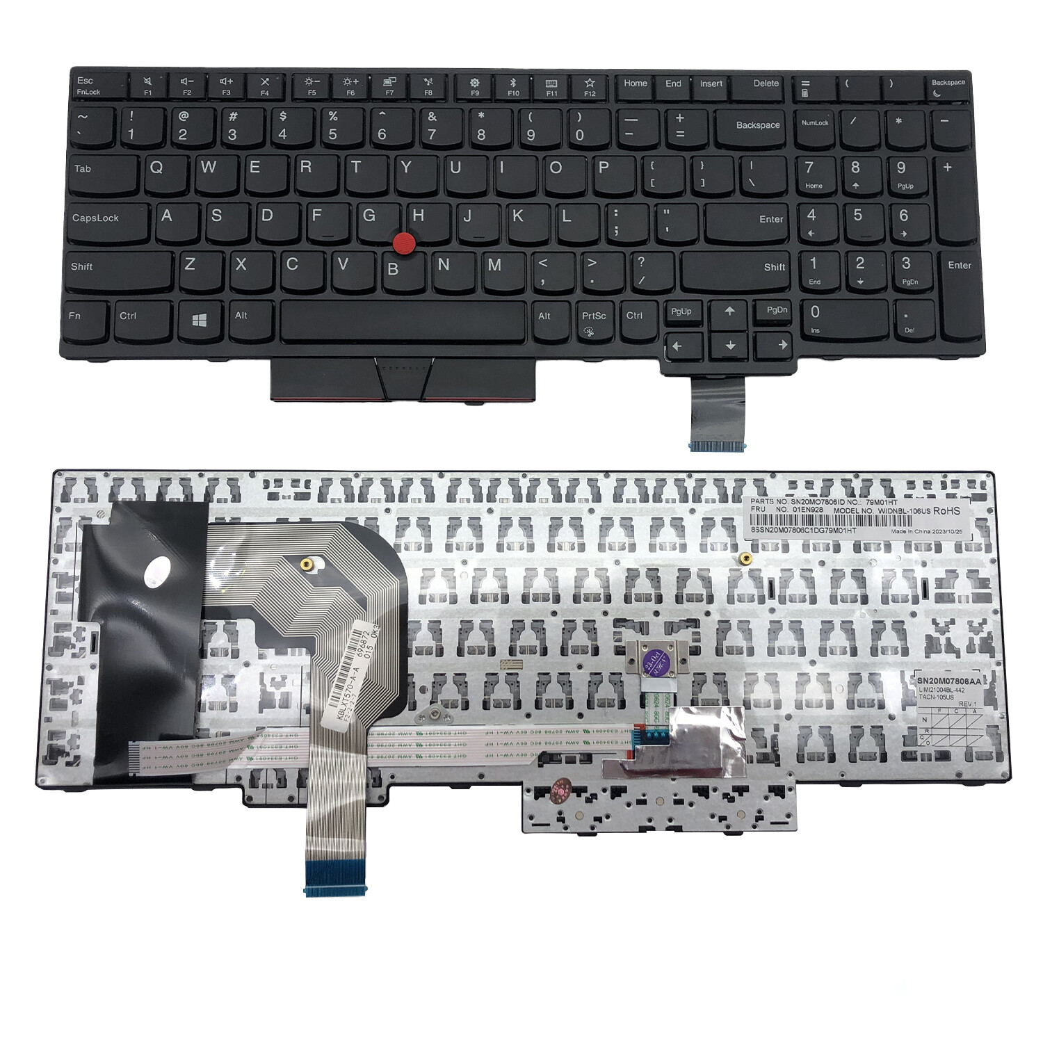 Backlit Keyboard For Lenovo IBM Thinkpad P51S P52S T570 T580 01HX219 US