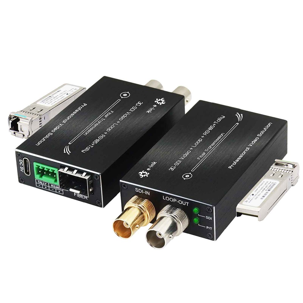 Fiber Converter Tally RS485 40km Transmission 8-Channel Audio Embedded for Live