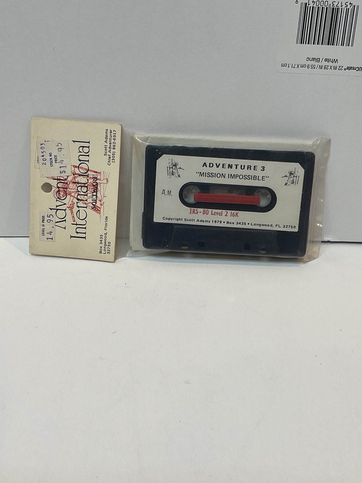 Scott Adam’s TRS-80 ADVENTURE 3 Mission Impossible NIP Sealed 1979