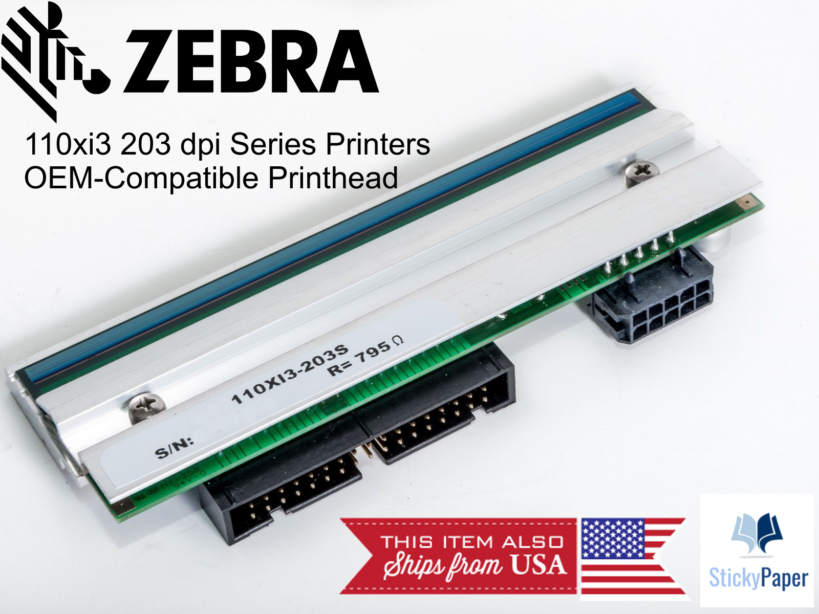 Zebra 110Xi3 203 dpi Printhead (G41000-1M) USA Stocked & Shipped